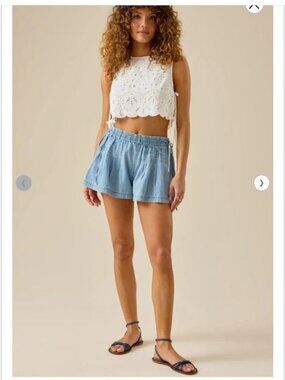 Altar'd State Leo Pleated High Waisted Shorts